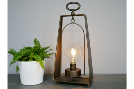 Lampe de table style lanterne suspendu en métal style industriel